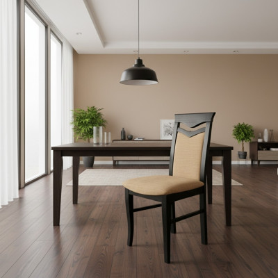 Design Set 8x Fauteuil Holz Stoff Gepolstert Still Gastro Iesszëmmer Stoff