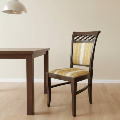 Set 2x Sëtz Stull Design Holz Stoff Still Polster Gastro Iesszëmmer Textil