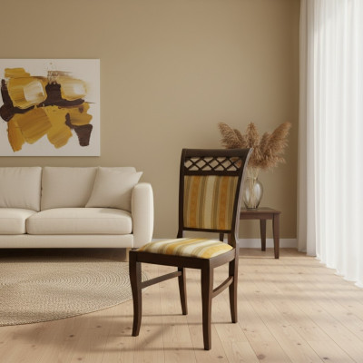 Set 6x Still Stull Designer Holz Stoff Polster Stiller Gastro Iesszëmmer Textil