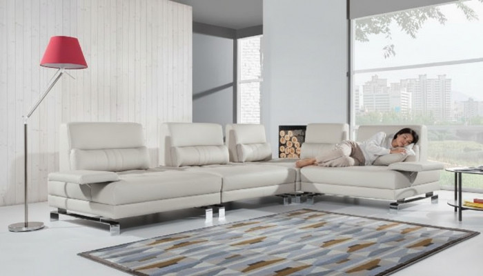 Eckcouch Wunnlandschaft Polster Eck Sofa Sëtz Garnitur Modern 100% Lieder Canapé