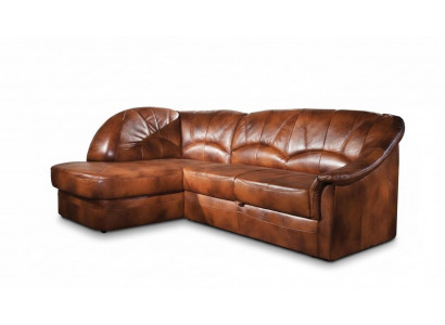 Klassesch Wénkelsofa 100% Lieder Wunnlandschaft Gepolstert Sofa Couch Sëtz