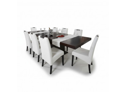 Komplett Set Iessdësch + 4 Still Iesszëmmer Set Iess Grupp Holz Dësch