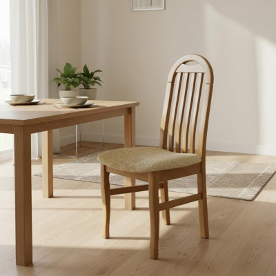Design Still Set 1x Fotell Holz Textil Still Gastro Stoff Iesszëmmer Nei