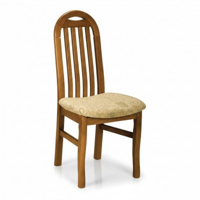 Set vu 8x Designer Still Sessel aus Holz, Textil gepolstert, Gaststull Ësszëmmer Stoff.
