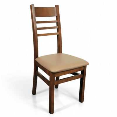 Set vun 4 Still Design Holz Lieder Polster Still Gastro Iesszëmmer