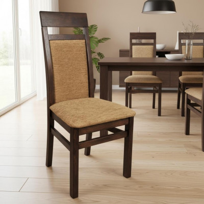 Design Still Set 2x Sessel Holz Textil Stillen Stoff Iesszëmmer Nei Polster