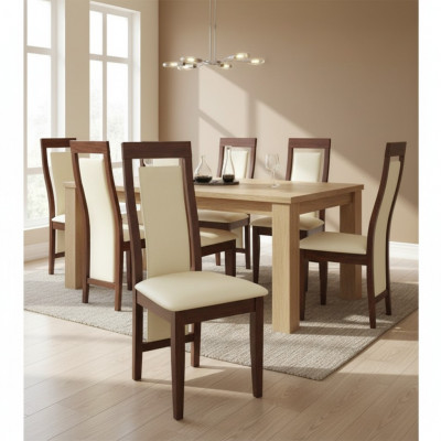 Iesszëmmerstull 10x Stull Set Sessell gepolstert Massiv Holz Gastro Still Lieder Nei