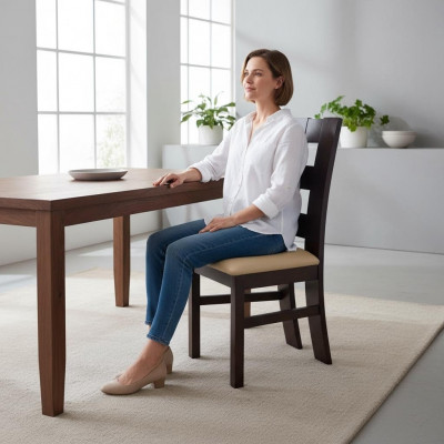 Design Lehnstull Sessel Holz Stoff Polster Iesszëmmer Lieder Gastro Stull