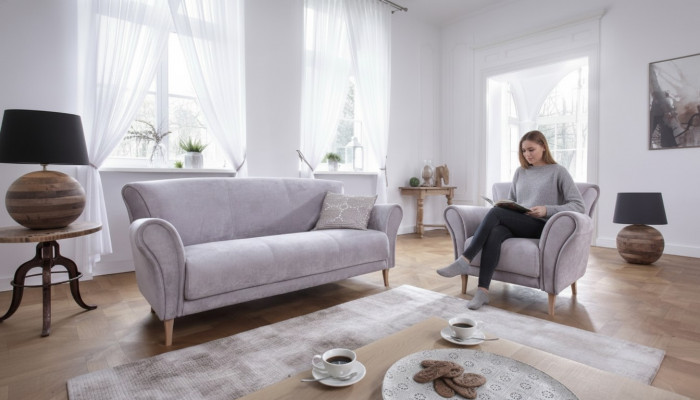 Sofagarnitur 3+1+1 Sëtzer Sofasen Couch Polster Garnitur Moderne Couchen Stoff Nei