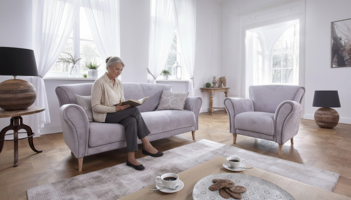 Sofagarnitur 3+1 Sëtzer Sofas Couch Polster Garnitur Klassesch Couchen Stoff