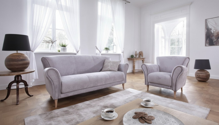 Sofagarnitur 3+1 Sëtzer Sofas Couch Polster Garnitur Klassesch Couchen Stoff