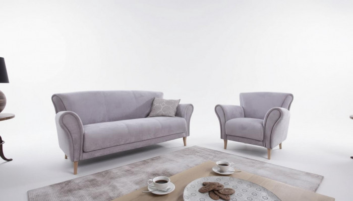 Sofagarnitur 3+1 Sëtzer Sofas Couch Polster Garnitur Klassesch Couchen Stoff