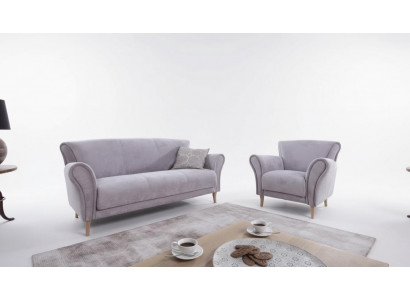 Sofagarnitur 3+1 Sëtzer Sofas Couch Polster Garnitur Klassesch Couchen Stoff