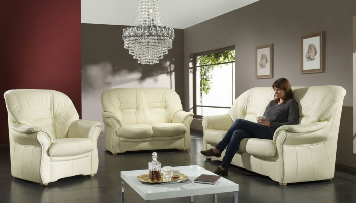Sofas Couch Polster Garnitur Couchen Kënschtlech Lieder Sofagarnitur 3+2+1