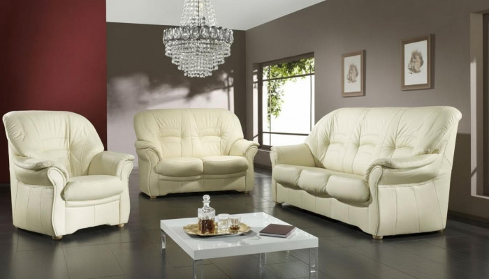 Sofas Couch Polster Garnitur Couchen Kënschtlech Lieder Sofagarnitur 3+2+1