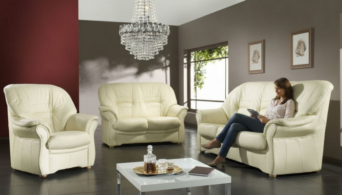 Design Relax Canapéen Couch Polster Dreisëtzer Canapéen Kënschtläder Canapé