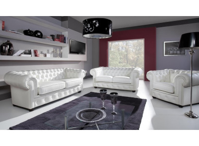 Klassesch Chesterfield Canapé 3+1 Sëtzer Set Sofa Garnitur Samett Garnituren