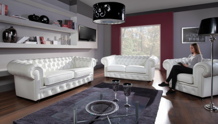 Sofagarnitur Chesterfield 3+2 Sëtzer Sofa Sëtz Polster Klassesch Couchen