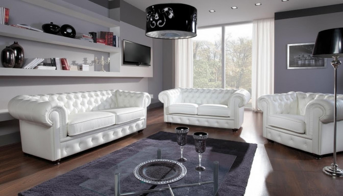 Sofagarnitur Chesterfield 3+2 Sëtzer Sofa Sëtz Polster Klassesch Couchen