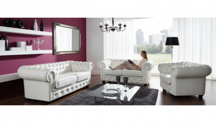 Canapé 2-Sëtz Chesterfield Design Relax Canapéë Polster Modern Couchen