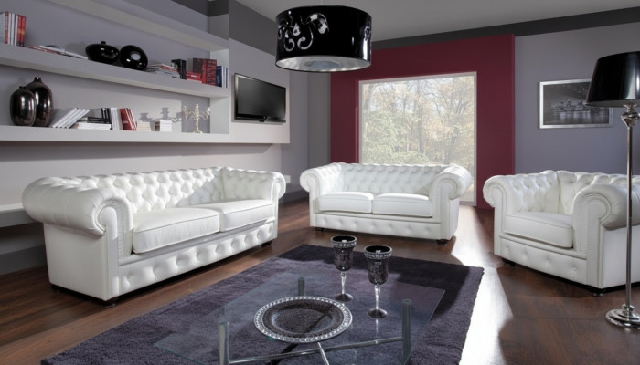 Canapé 2-Sëtz Chesterfield Design Relax Canapéë Polster Modern Couchen
