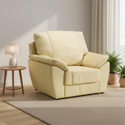 Klassesch Wunnzëmmer Garnitur 3+1+1 100% Vollleder Couch Sëtz Këssen