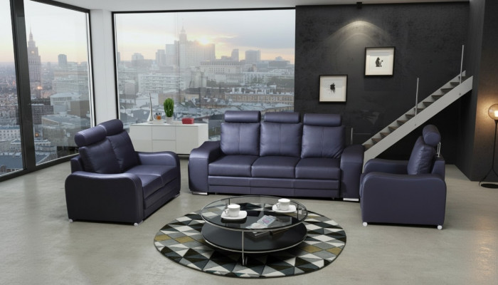 Design Sofa 3 Sëtzer Relax Sofas Polster Modern Dräisëtzer Couch 100% Vollleder