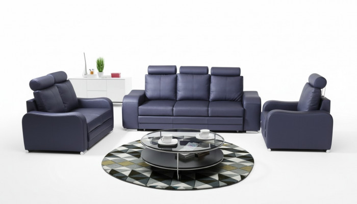 Design Sofa 3 Sëtzer Relax Sofas Polster Modern Dräisëtzer Couch 100% Vollleder