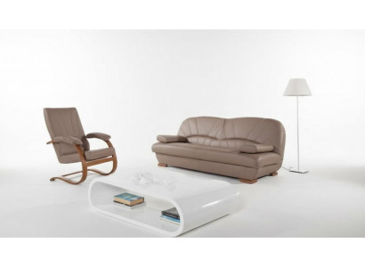 Klassesch Wunnzëmmer Garnitur 3+1+1 100% Vollleder Canapé Setzer Sofa