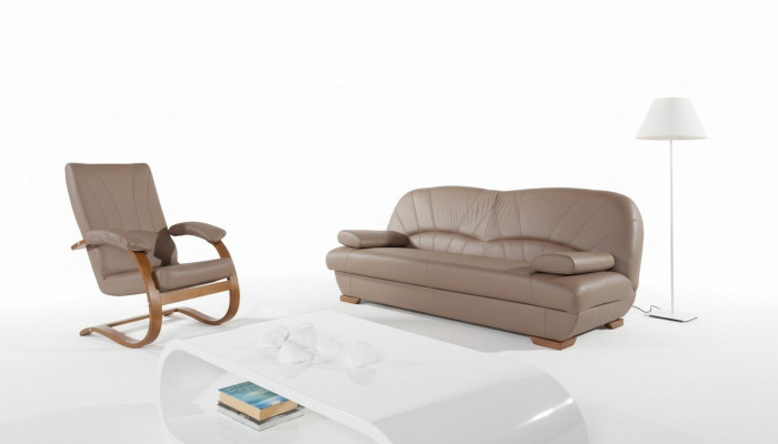 Design Sofagarnitur Echtläder, 3+1 Sëtz Modern Couch Polster.