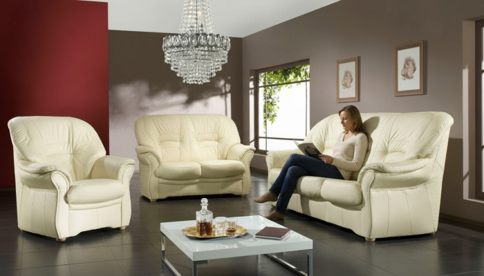 Sofa 3 Sëtzer Design Sofas Polster Couchen Lieder Relax Dekor Modern Sëtz.