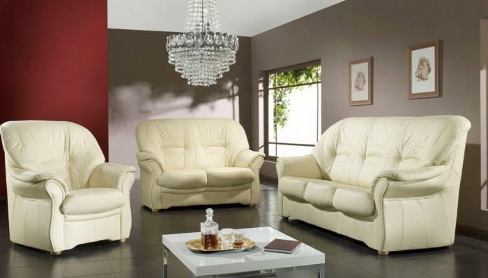 Sofa 3 Sëtzer Design Sofas Polster Couchen Lieder Relax Dekor Modern Sëtz.