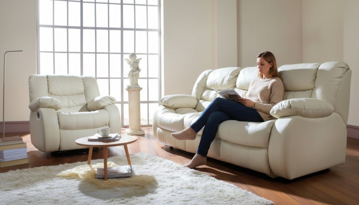 Multifunktiounscouch Sofagarnitur Lieder Sofa 3+2+1 Relax Kino Sofa Set Polster