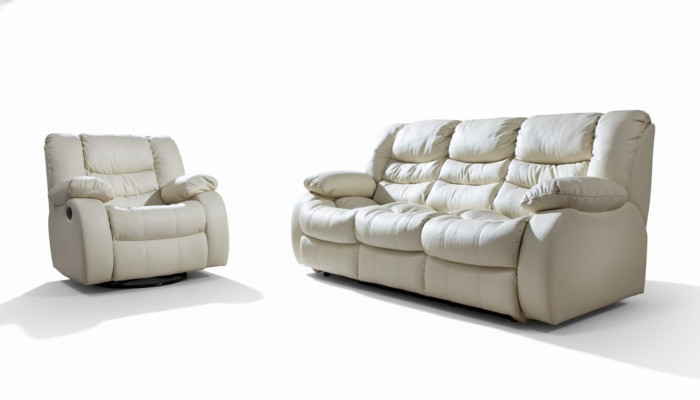 Multifunktiounscouch Sofagarnitur Lieder Sofa 3+2+1 Relax Kino Sofa Set Polster