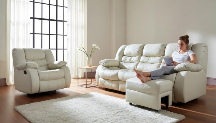 Multifunktions-Couch-Sofagarnitur Liederdivan 3+1+1 Relax-Kino-Sofa-Set Polster
