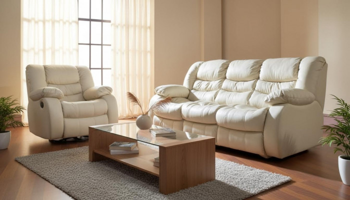 Multifunktions-Couch-Sofagarnitur Liederdivan 3+1+1 Relax-Kino-Sofa-Set Polster