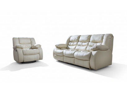Multifunktions-Couch-Sofagarnitur Liederdivan 3+1+1 Relax-Kino-Sofa-Set Polster