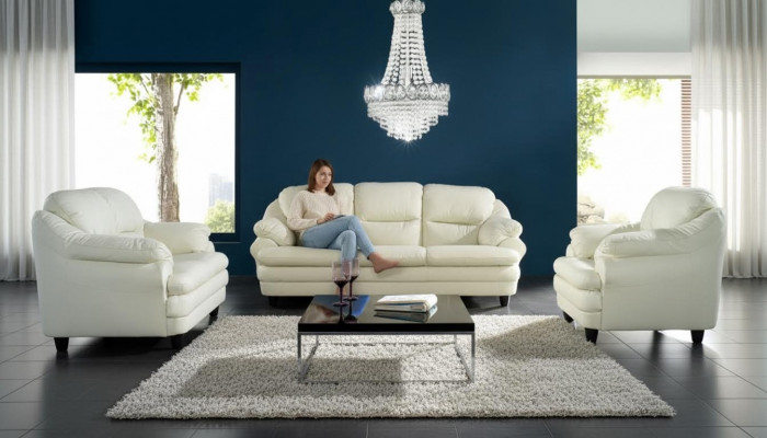 Sofagarnitur 3+2+1 Sëtzer Set Design Sofas Polster Couchen Relax Lieder