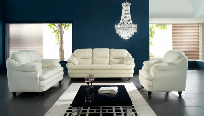 Sofagarnitur 3+2+1 Sëtzer Set Design Sofas Polster Couchen Relax Lieder