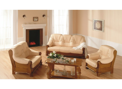 Klassesch Sofagarnitur Holz Lieder 3+2+1 Kompletten Set Sitz Polster Canapé Garnitur