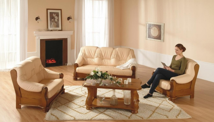 Klassesche Sesselleder 1-Sëtzgeleeënheet Couch Sofa Polstersëtz 1er Nei Fernseh