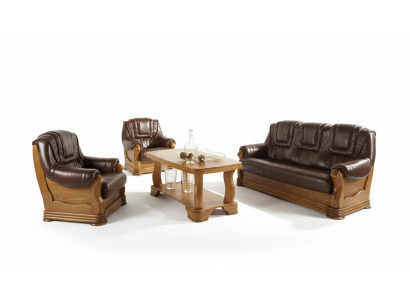 Ledersofa Männer Club Sofa Canapé Polstersëtzung Sofagarnitur 3+1+1 Komplett Set