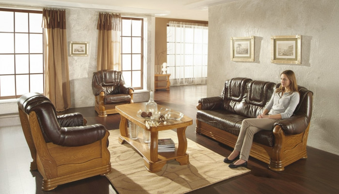 Klassesch Sofagarnitur 3+1 Sëtzer Klassesch Wunnlandschaft Sofas Couchen