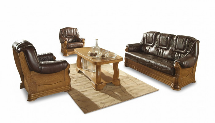 Klassesch Sofagarnitur 3+1 Sëtzer Klassesch Wunnlandschaft Sofas Couchen