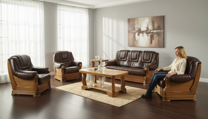 Sofagarnitur 3+2+2 Sëtzer Klassesch Wunnlandschaft Sofas Couchen Polster Nei