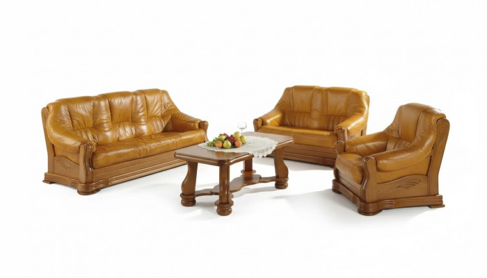 Wunnzëmmer Liederbézuch Sofasett 3+1 Sëtzer Sofa Couch Sëtz
