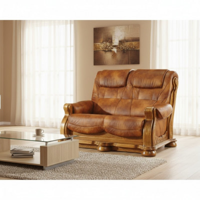 Zweesëtzeger Canapé Klassesch Liederstillhal Wonschel Sofa 2 Sëtz Lieder