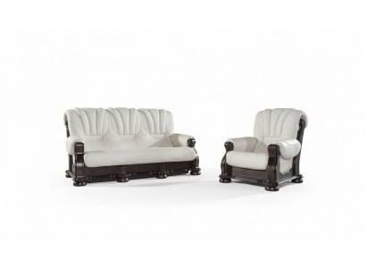 Klassesch dräisëtzeger Couch Polstersofa 3-Sëtzer Ledercouch Ledersofa