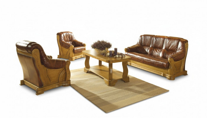Sëtzgarnitur 3+2+1 Klassesch Wunnlandschaft Sofasen Couche Polster.