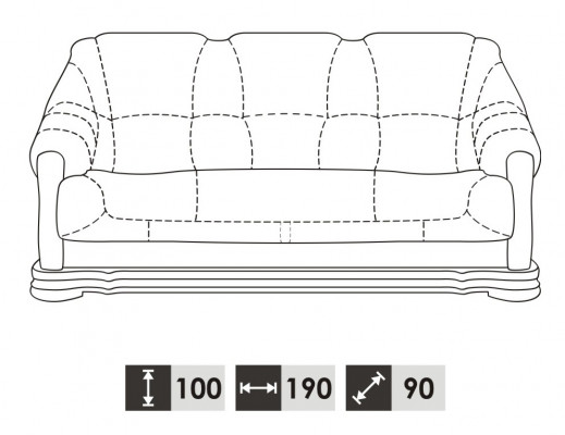 Antik Stil Ledersofa Couchesofa Garnitur 3+1+1 Sëtzer Italiniescht Lieder Polster